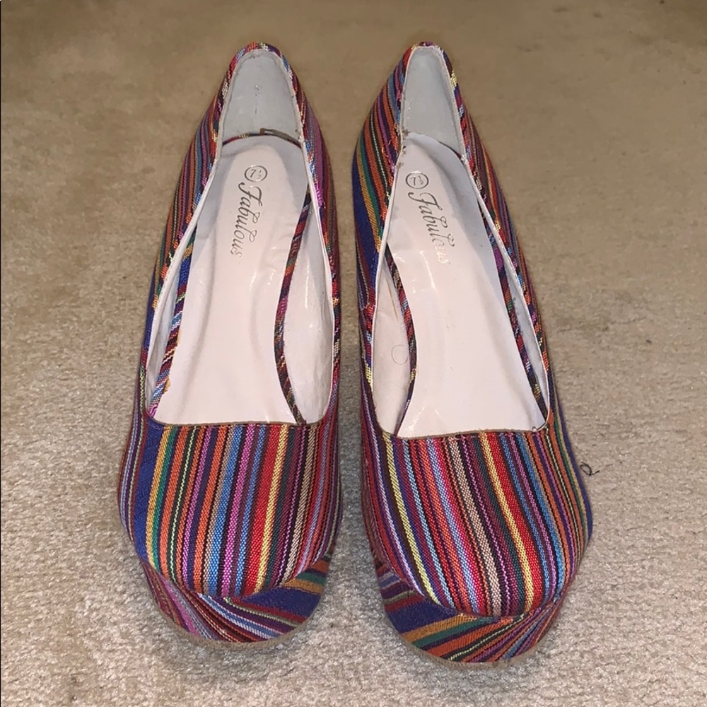 FABULOUS rainbow platform heels
